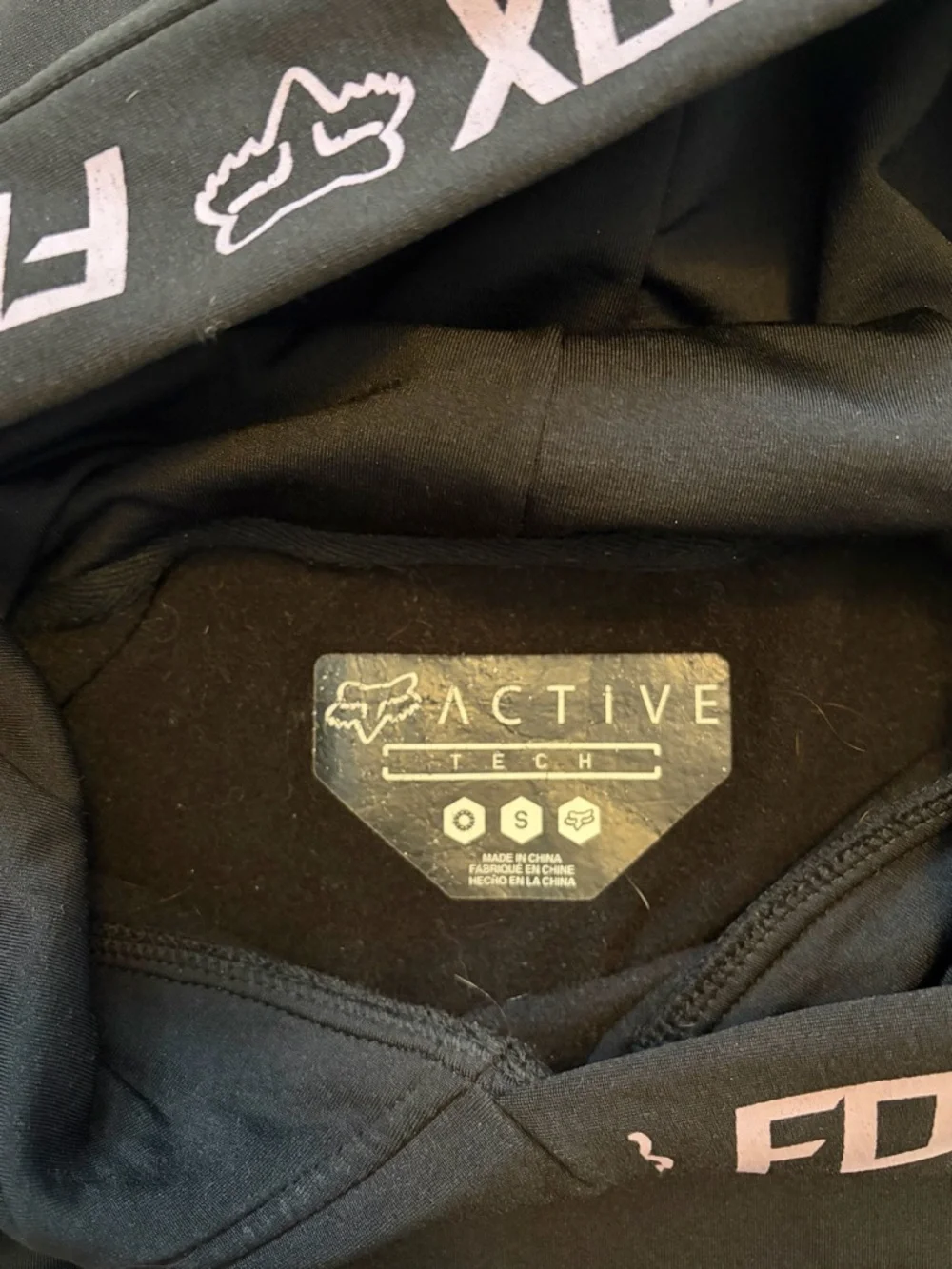 Fox Black Hoodie with Purple Logo Trim - Picture 3 of 3